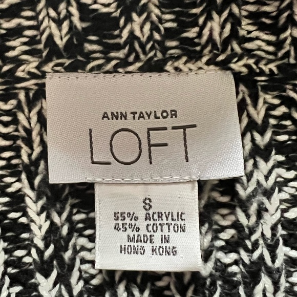 LOFT black and white cowl turtleneck sweater - Picture 3 of 4